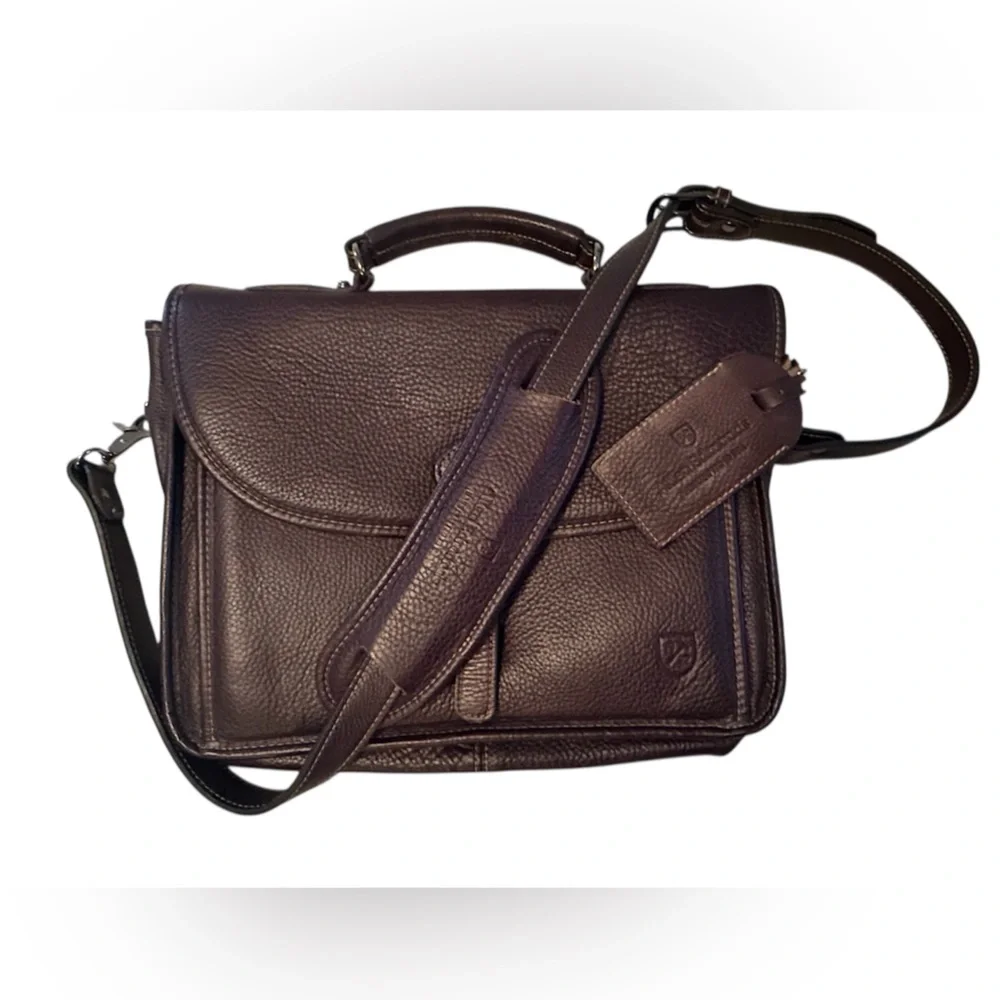 Allen Edmonds American Grain Collection Slim Briefcase in Dark Brown